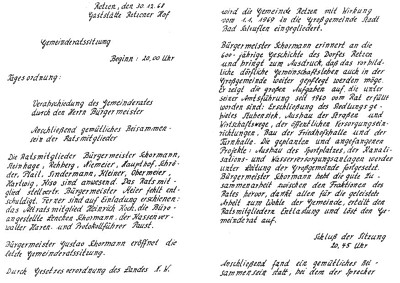 Das letzte Gemeinderatsprotokoll